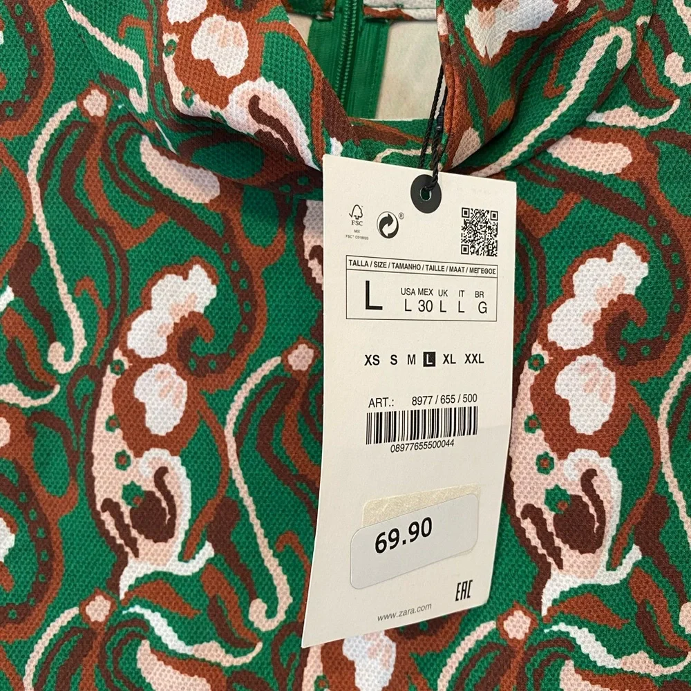 ZARA NWT SIZE L MOCK NECK SLITTED DRESS - Picture 5 of 7